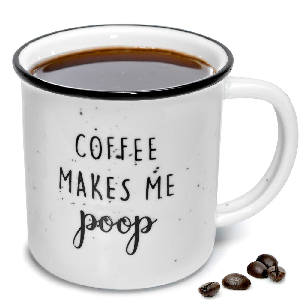 Coffee Makes Me Poop Black Glossy Mug – Uncouth Joseph