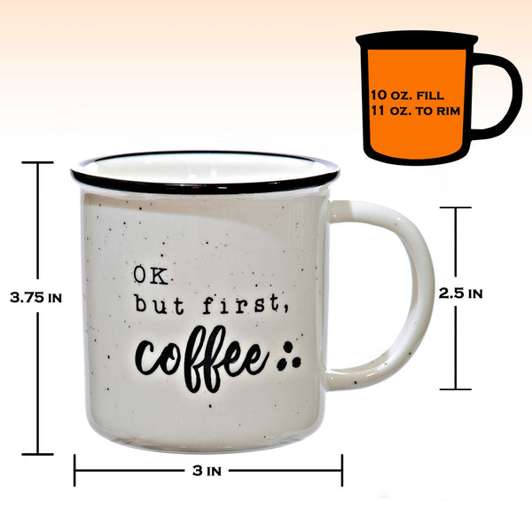 ok but first coffee 11 ounces ceramic coffee mug