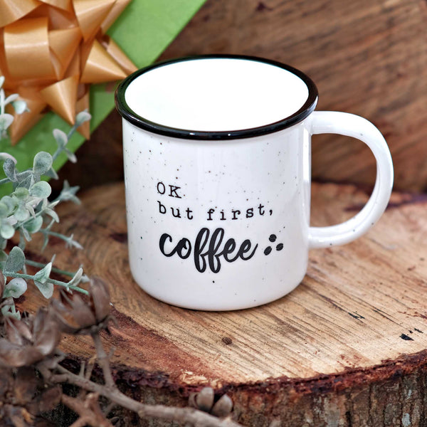 ok but first coffee 11 ounces ceramic coffee mug