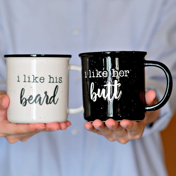 i like his beard i like her butt coffee mug set of 2