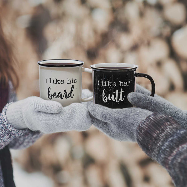 i like his beard i like her butt coffee mug set of 2