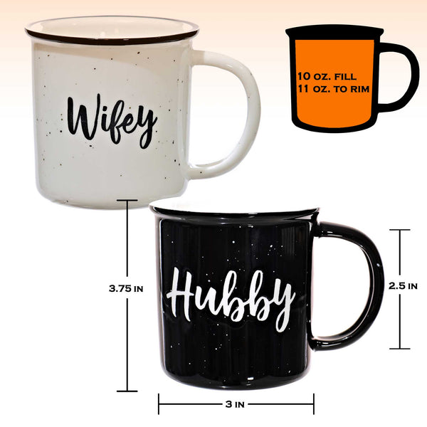 wifey hubby mugs set of 2 ceramic coffee mug