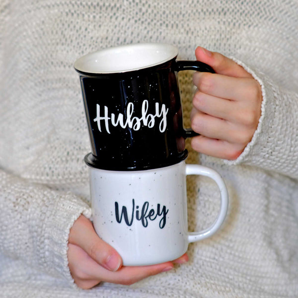 wifey hubby mugs set of 2 ceramic coffee mug