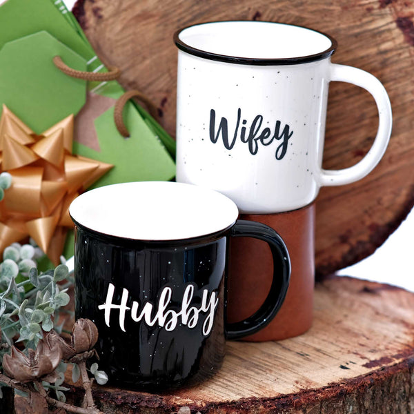 wifey hubby mugs set of 2 ceramic coffee mug