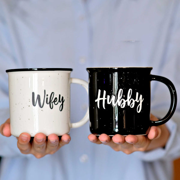 wifey hubby mugs set of 2 ceramic coffee mug