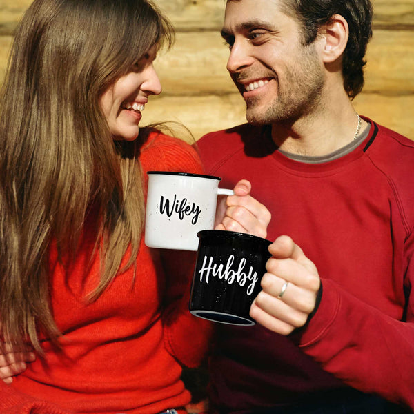 wifey hubby mugs set of 2 ceramic coffee mug