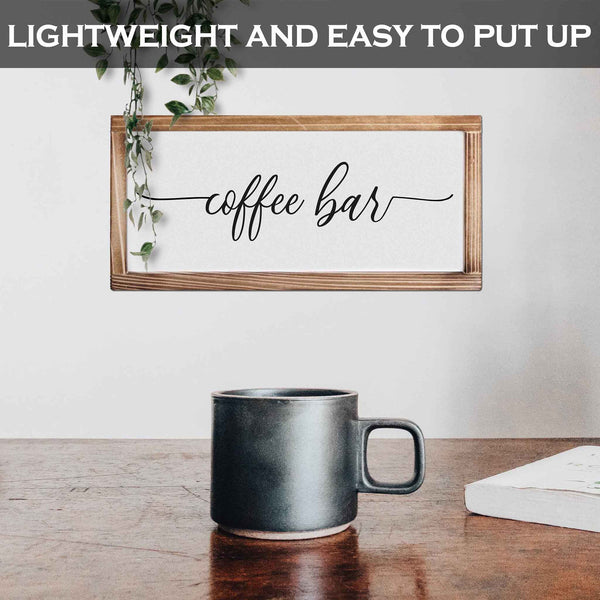 coffee bar sign decor 8x17 inch farmhouse decor