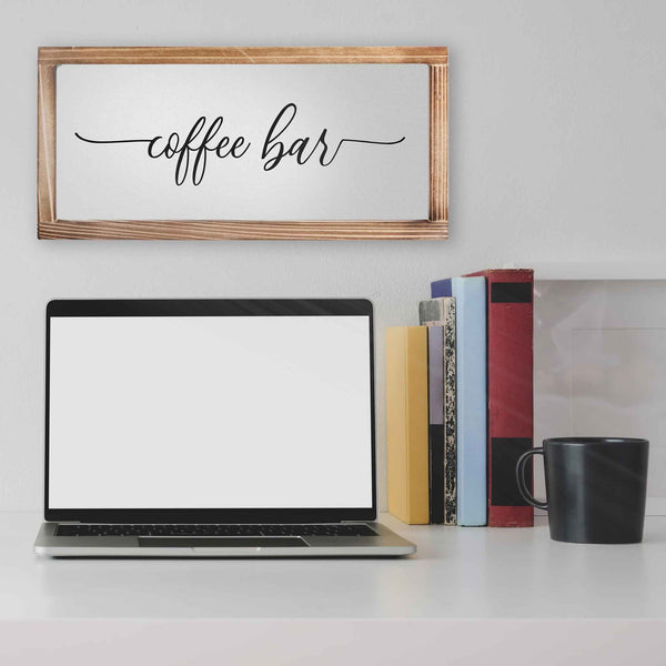 coffee bar sign decor 8x17 inch farmhouse decor