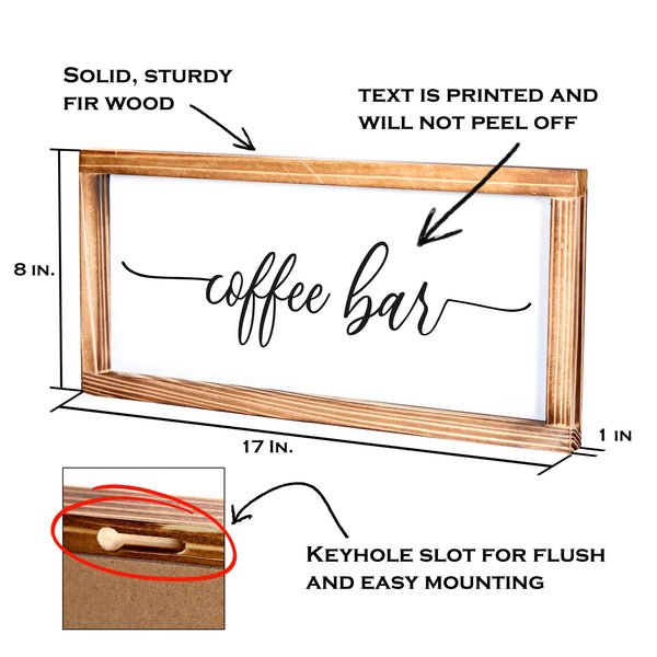 coffee bar sign decor 8x17 inch farmhouse decor