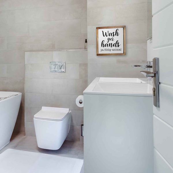 wash your hands you filthy animal sign 12x12 inch