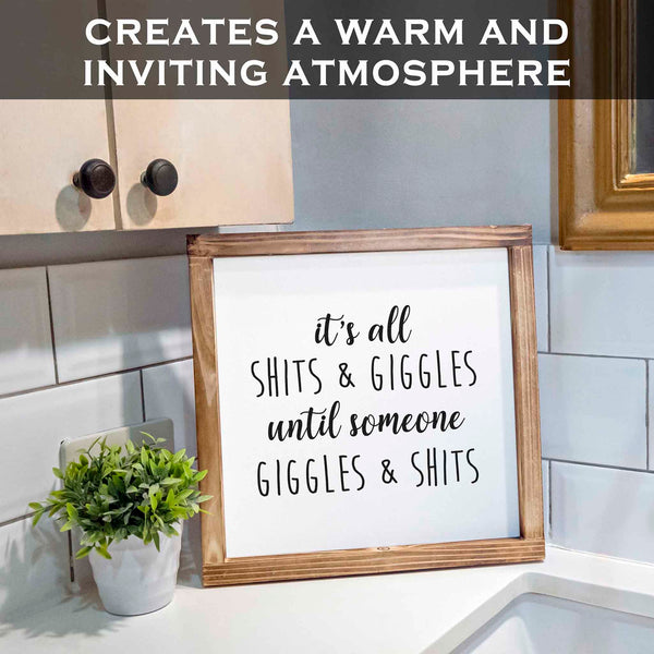 it's all shits giggles funny bathroom sign 12x12 inch