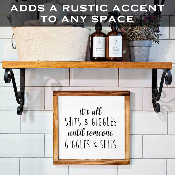 it's all shits giggles funny bathroom sign 12x12 inch