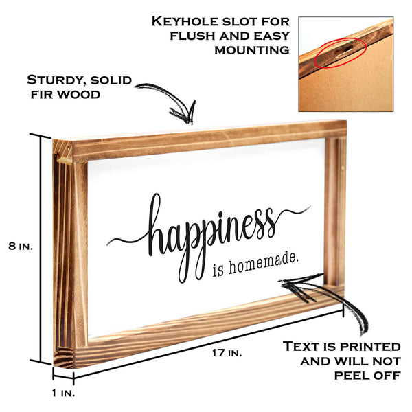 happiness is homemade sign kitchen 8x17 inch