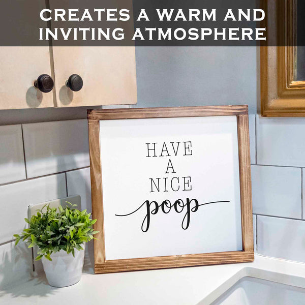 have a nice poop funny bathroom sign 12x12 inch