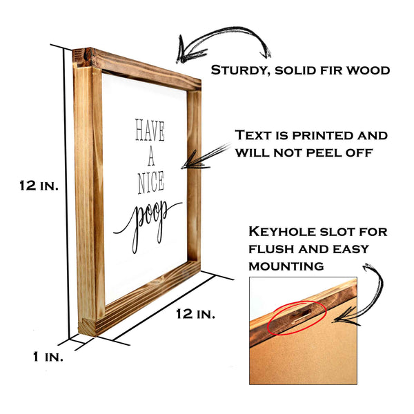 have a nice poop funny bathroom sign 12x12 inch