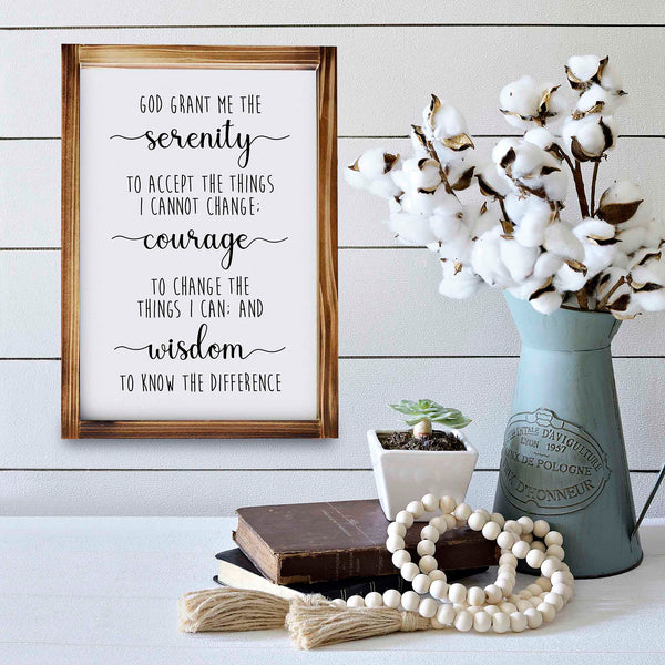 serenity prayer sign 11x16 inch rustic christian sign