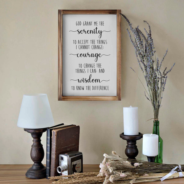 serenity prayer sign 11x16 inch rustic christian sign