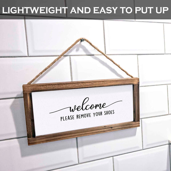 please remove your shoes off front door sign 6x12 inch