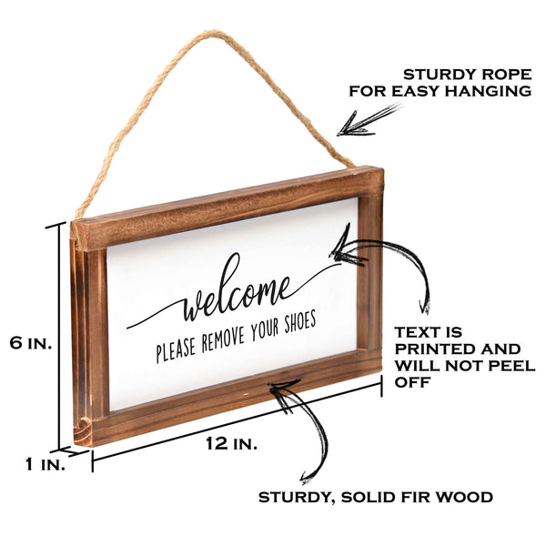 please remove your shoes off front door sign 6x12 inch