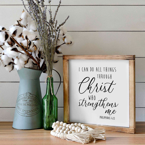 i can do all things through christ sign 12x12 inch