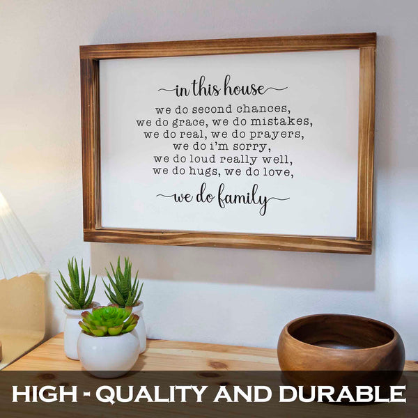 in this house we do family sign 11x16 inch