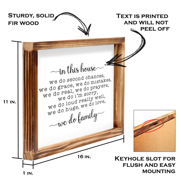 in this house we do family sign 11x16 inch