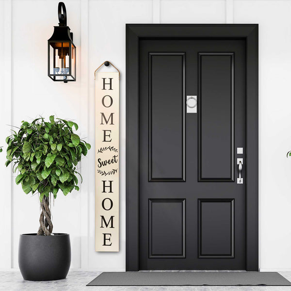 tall outdoor welcome sign front door 2 sided 5 ft white