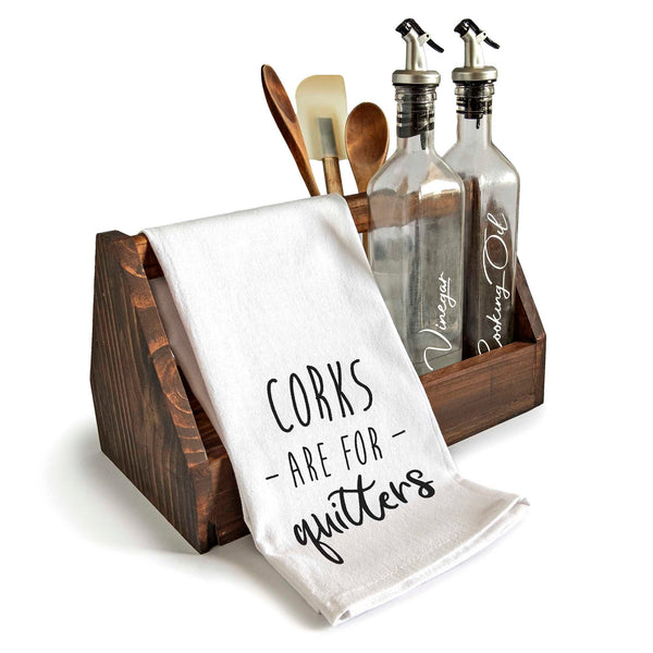 corks are for quitters tea towel 18x24 inch