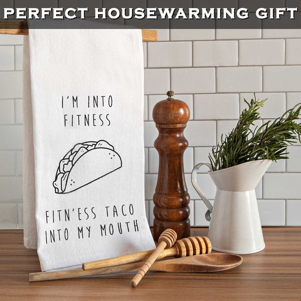 i'm into fitness taco kitchen towel 18x24 inch