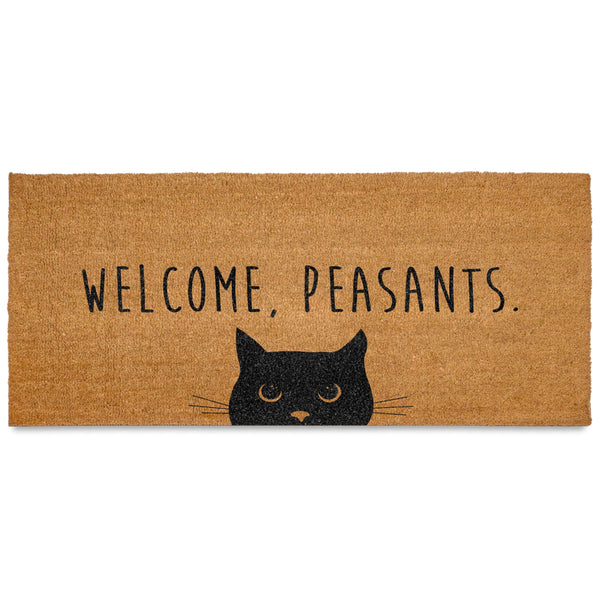 Welcome Peasants Cat Doormat 30x17