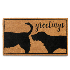 Funny Dog Greetings Welcome Mat for Front Door 30x17 Inch