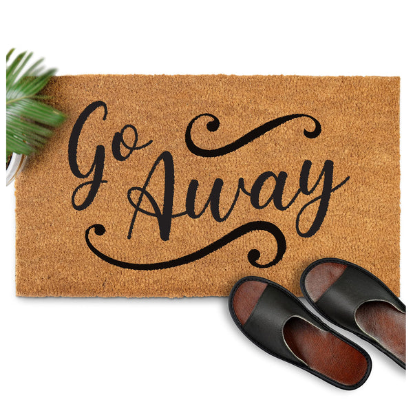 Go Away, and Leave Laugh Leave Funny Coir Door Mats