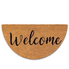 Welcome Half Circle Door Mat Outdoor 30x17 Inch