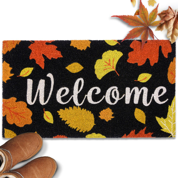 MAINEVENT Welcome Fall Door Mat 30x17 Inch, Fall Leaf Mat, Fall Leaf Doormat, Fall Leaf Rug, Fall Leaves Doormat, Fall Welcome Mat for Front