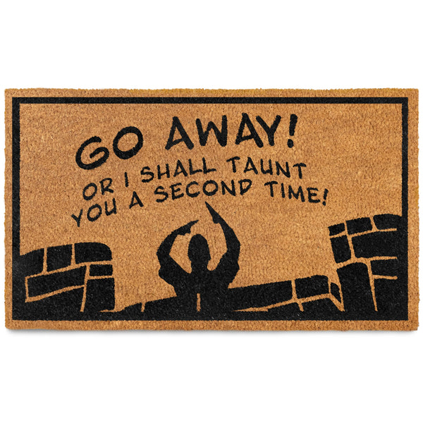 MAINEVENT Go Away or I Shall Taunt You 30x17 Inch, Funny Monty Doormat, Monty Gift, Monty Holy Grail Gift, Go Away Welcome Mat, Nerd Welcome