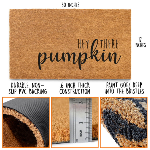 Halloween Pumpkin-themed Coir Door Mat 30x17 Inch