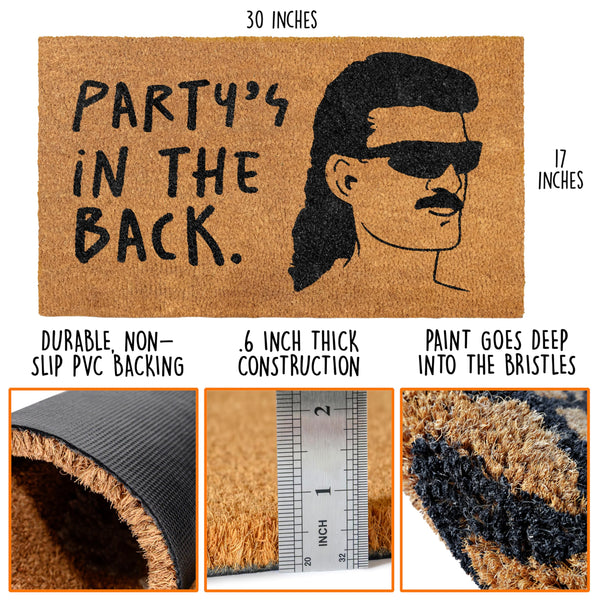 Party's in The Back Coir Door Mat 30x17 Inch