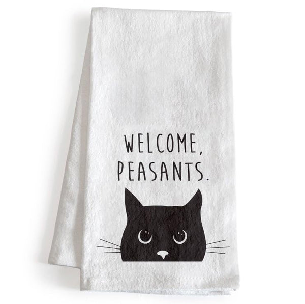 Welcome Peasants Cat Kitchen Towel 18x24 Inch
