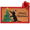 MAINEVENT Meowy Christmas Doormat 30x17 Inch, Cat Christmas Doormat, Outdoor Christmas Cat Door Mat, Christmas Cat Doormat Black Cat Doormat