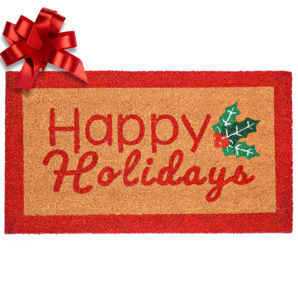 MAINEVENT Happy Holidays Door Mat Outdoor 30x17 Inch, Happy Holidays Doormat, Happy Holidays Outdoor Mat, Happy Holidays Welcome Mat, Holiday Mat