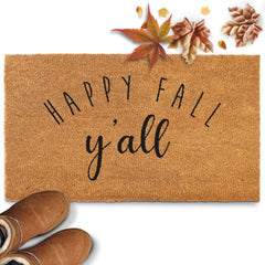 Coir Mat Happy Fall Y'all Doormat 30"x17"