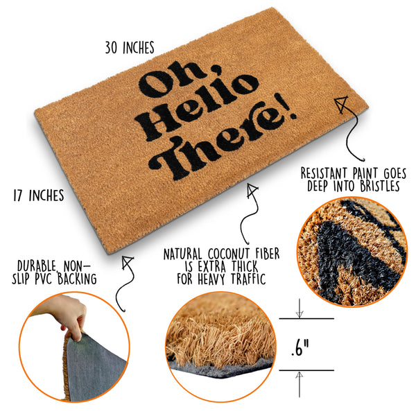 MAINEVENT Hey Y'all and Hello There Coir Doormat with Anti-slip Backing