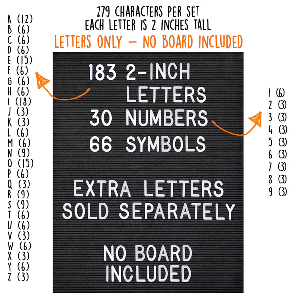 Letterboards Extra Letters, numbers, symbols. NO BOARD INCLUDED