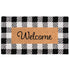 Black and White Checked Outdoor Rug 30x17 Inch