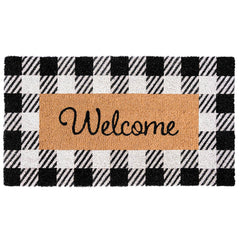 Black and White Checked Outdoor Rug 30x17 Inch