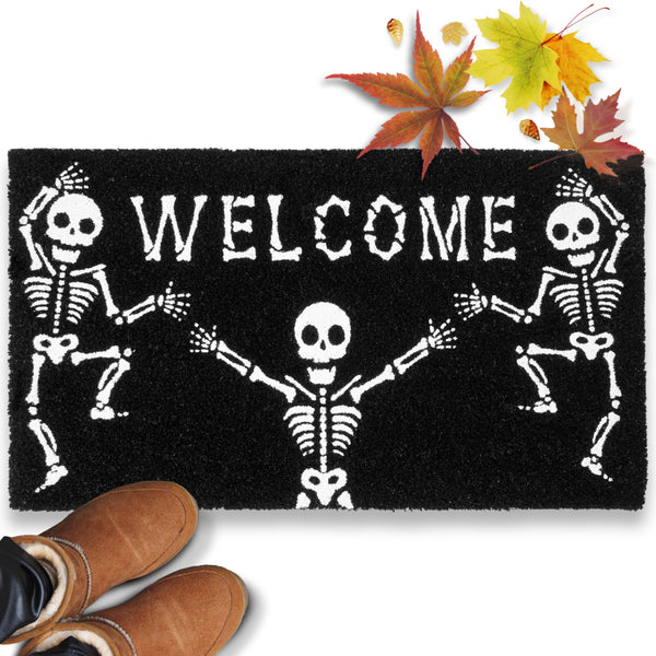 MAINEVENT Skeleton Door Mat 30x17 Inch, Skeleton Outdoor Mat, Halloween Door Mat Skeleton, Skeleton Doormat, Halloween Doormat, Halloween