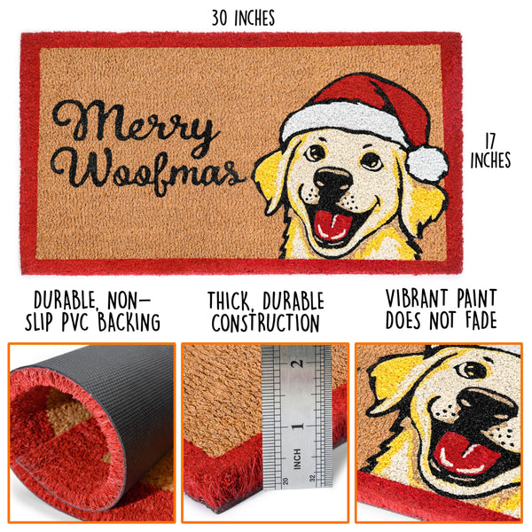 Merry Woofmas Dog Christmas Doormat 30x17 Inch