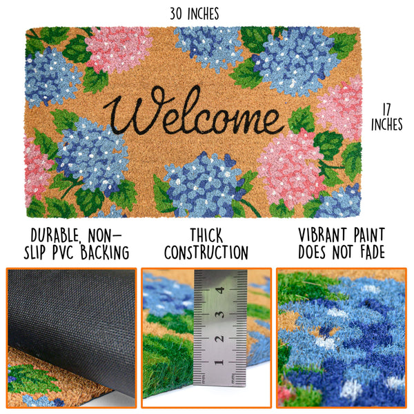 Hydrangea Door Mat 30x17 Inch
