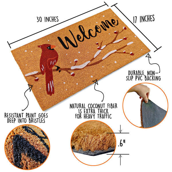 Cardinal Winter Doormat 30x17 Inch