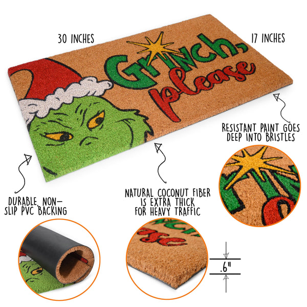 MAINEVENT Grinch Please Door Mat Outdoor 30x17 Inch, Grinch Christmas Door Mat, Grinch Doormat Outdoor, Grinch Outdoor Mat, Grinch Welcome Mat, Grinch Rug